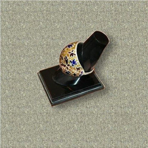 Old Indian silver ring with enamel like new, multicolored