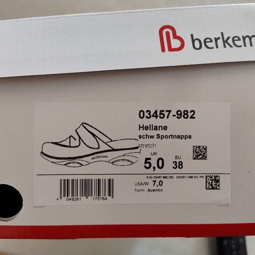 Berkemann leather (napa) slippers size 38, new, black