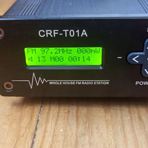 FM Stereo PLL Transmitter CRF-T01A 1W with LCD Screen, Used