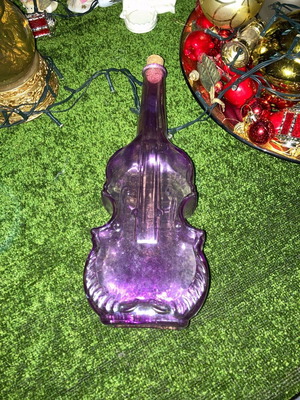 Decorative bottle like new purple contrabass shape, height 30 cm