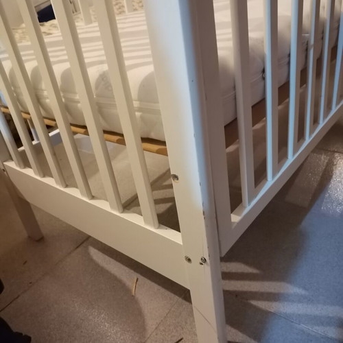Baby cot with mattress used, needs assembly