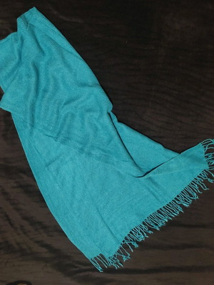 Πασμίνα σαν καινούργια, τιρκουάζ χρώμα