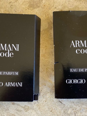 Armani Code Eau de Parfum fragrance samples, new, set of 2