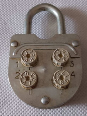 Antique S/K Combination Padlock 1950-1960 White Metal used