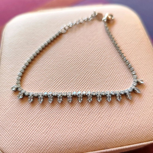 Zara Silver Riviera Bracelet with Rhinestones Like New