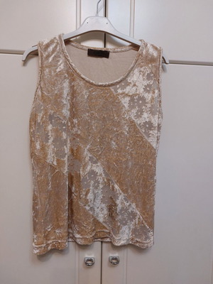 Danilo sleeveless top beige used with semi-transparent stripes size M