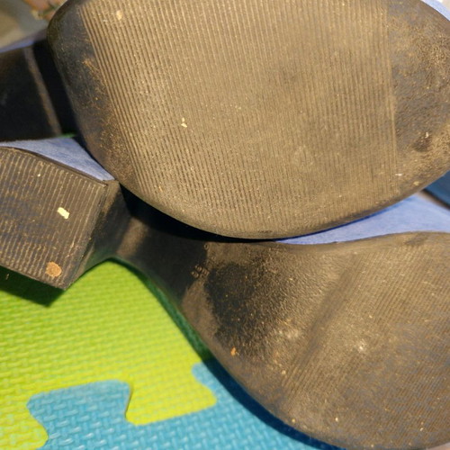 Blue sandals used, size 38, 12 cm heel