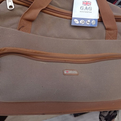 GAG Exclusive suitcase travel bag new, beige brown with wheels and handle