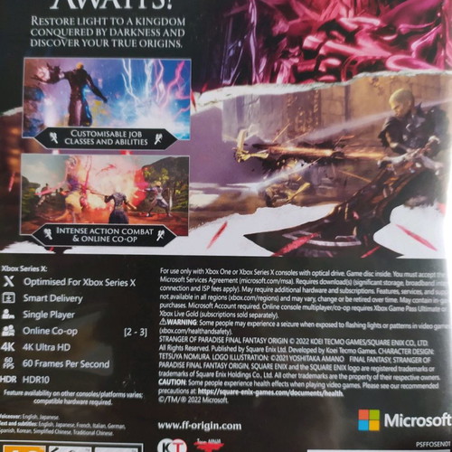 Stranger of Paradise Final Fantasy Origin used for Xbox Series X and One