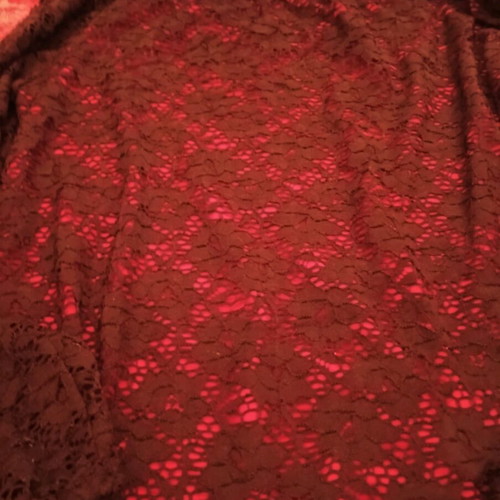 Lace blouse used, size XL, black and red