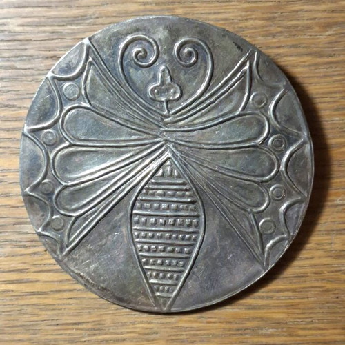 Zolotas vintage silver 950 vermeil brooch with Mycenaean butterfly design