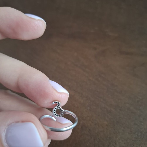 Silver ring with letter δ used, adjustable size, 925 stamp