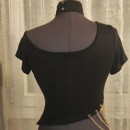 Black Gothic/Punk Top like new with chains and cut-outs XS/S