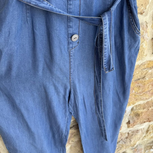 Denim Long Jumpsuit Large soft denim like new, blue