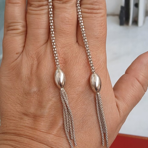 925 silver set with 11 cm earrings and 44 cm chain