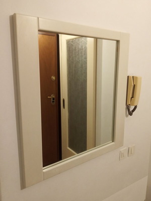 White square lacquer mirror like new