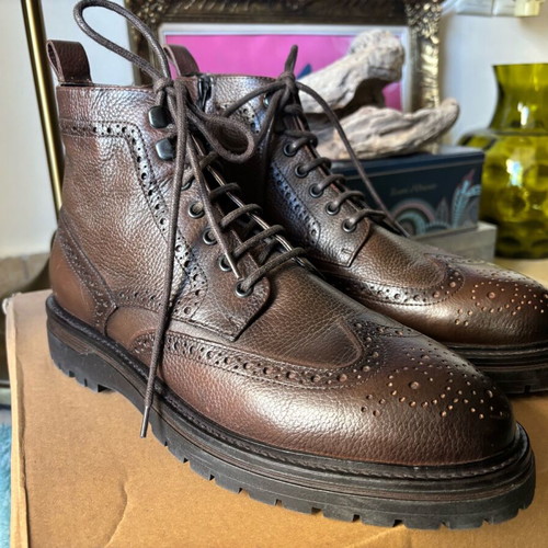 Oxford leather boots new brown Massimo Dutti