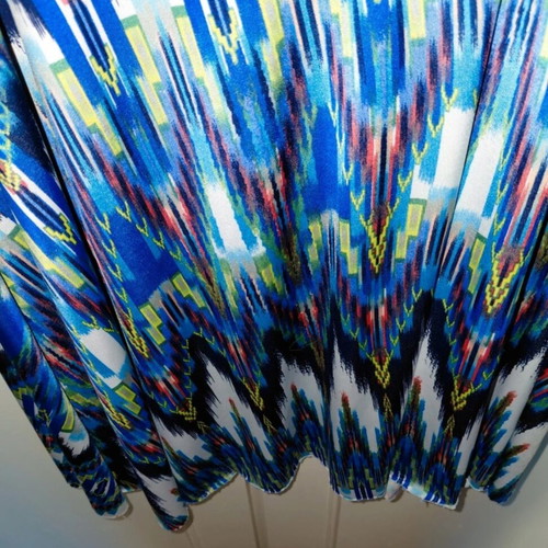 Boho summer skirt like new, blue multicolor print