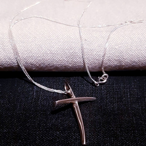Napoli cross silver 925 new with long chain in gift pouch