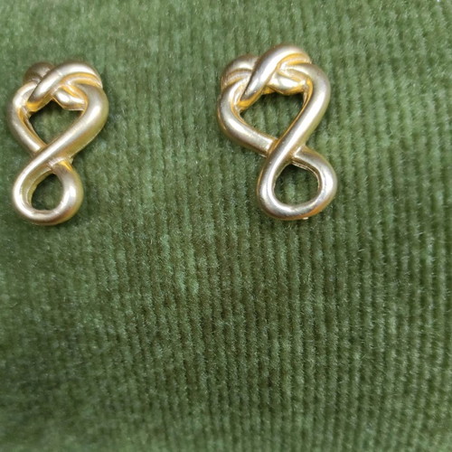 Gold infinity-shaped earrings like new