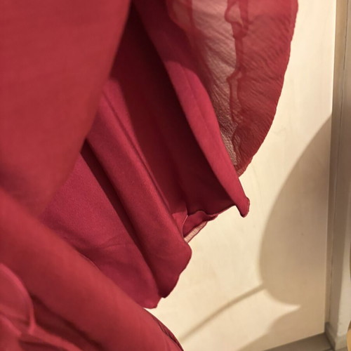 Elie Saab Silk Skirt Burgundy Size Medium Midi like new