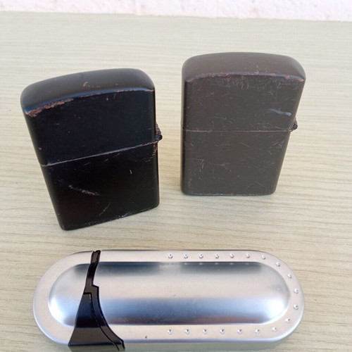 Lighters used, three functional, two petrol and one gas