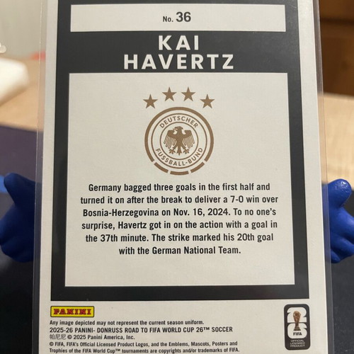 Donruss Road to World Cup 2025/26 Kai Havertz Maze Foil Soccer Card like new