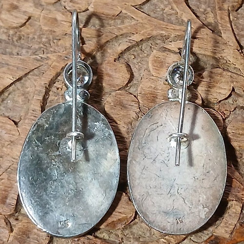 Earrings used, 950 silver with natural abalone shell
