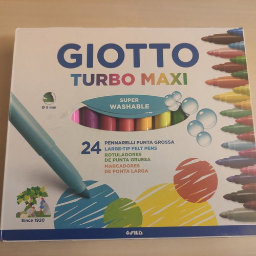 Giotto Turbo Maxi washable markers set of 24 colors new