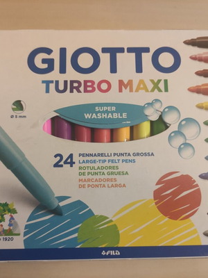 Giotto Turbo Maxi washable markers set of 24 colors new