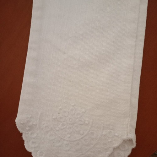 Dpam White Boho Denim Pants for 6 Years New with Floral Belt