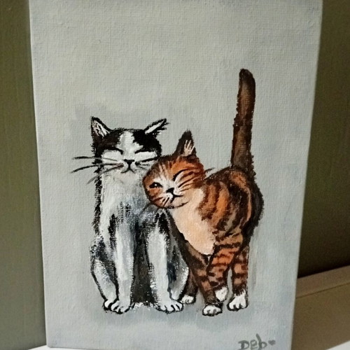 Handmade painting on canvas with acrylics 13×18 cm new
