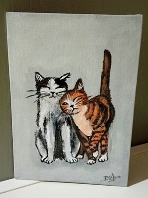 Handmade painting on canvas with acrylics 13×18 cm new