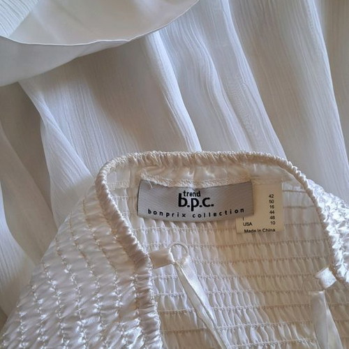 Bonprix dress new, size L, white, wrap with adjustable straps