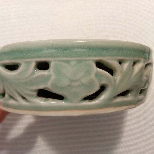 Vintage Korean ceramic ashtray, green celadon
