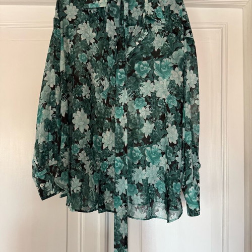 Vassia Kostara shirt one size, like new, black and turquoise