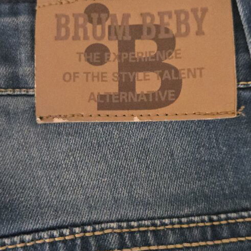 Brum Beby men's/teen denim jeans, blue faded