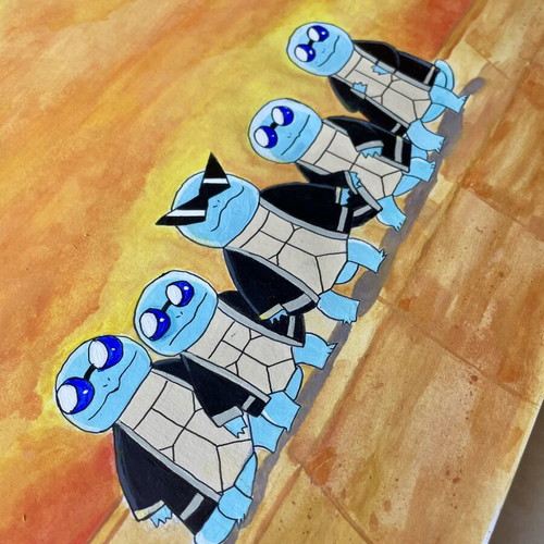 Pokemon watercolor painting handmade, size 30x40 cm