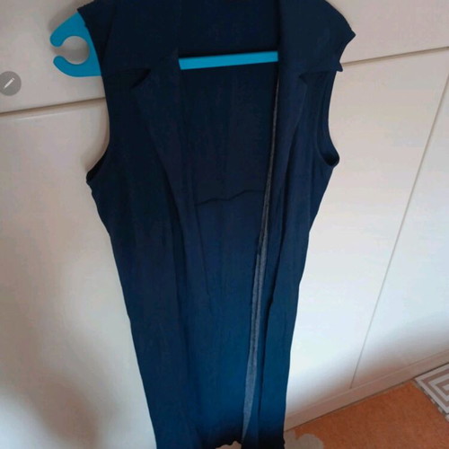 Blue long vest used, lightweight viscose fabric, size XL