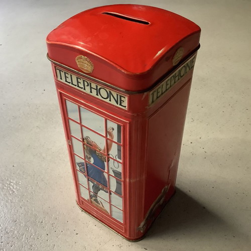 Vintage money box used, telephone kiosk design