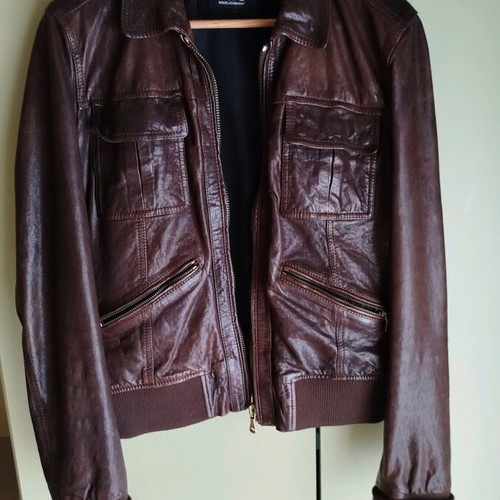 Dolce&Gabbana leather jacket like new, brown, size M