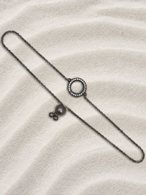 Silver 925 Chain Bracelet with Zircon Motif new