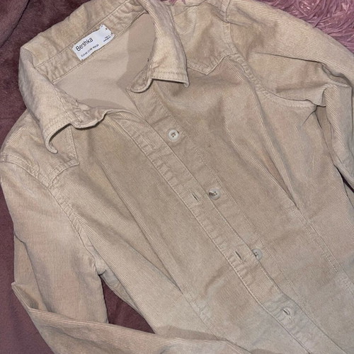Beige corduroy dress Bershka like new, can be worn as jacket