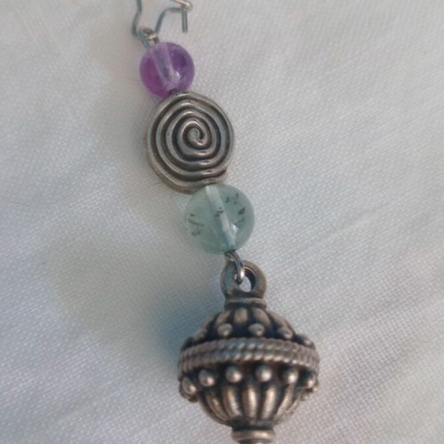 Earrings handmade with amethyst and aventurine like new
