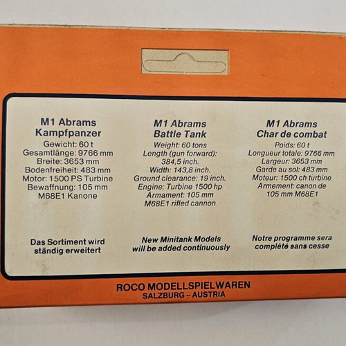 Roco Minitanks HO 352 S M1 Abrams Battle Tank model like new
