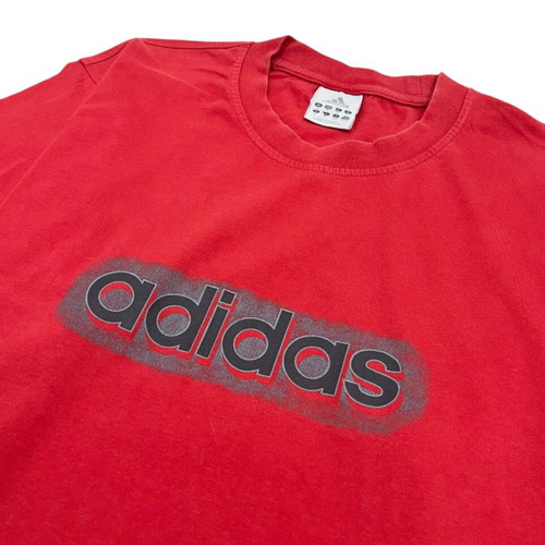 Adidas vintage men's T-shirt 2000s, red, XL