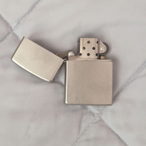 Zippo lighter satin grey silver like new
