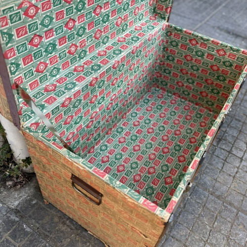 Vintage Storage Trunk used, retro decorative chest