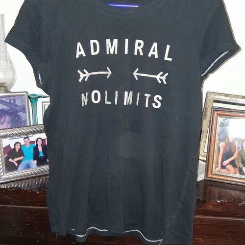 T shirt Admiral women's black silver like new, size L