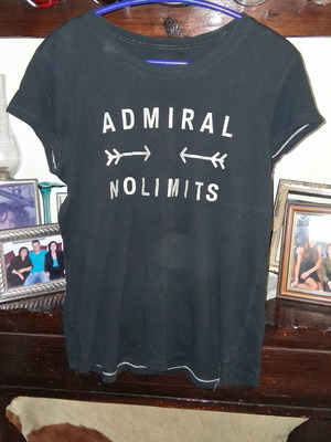 T shirt Admiral women's black silver like new, size L